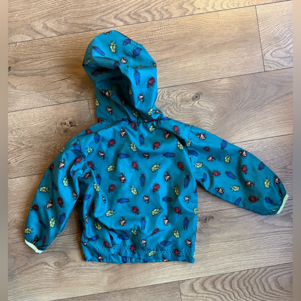 Kids Teal Bug-Print Hooded Jacket - Picture 3 of 3